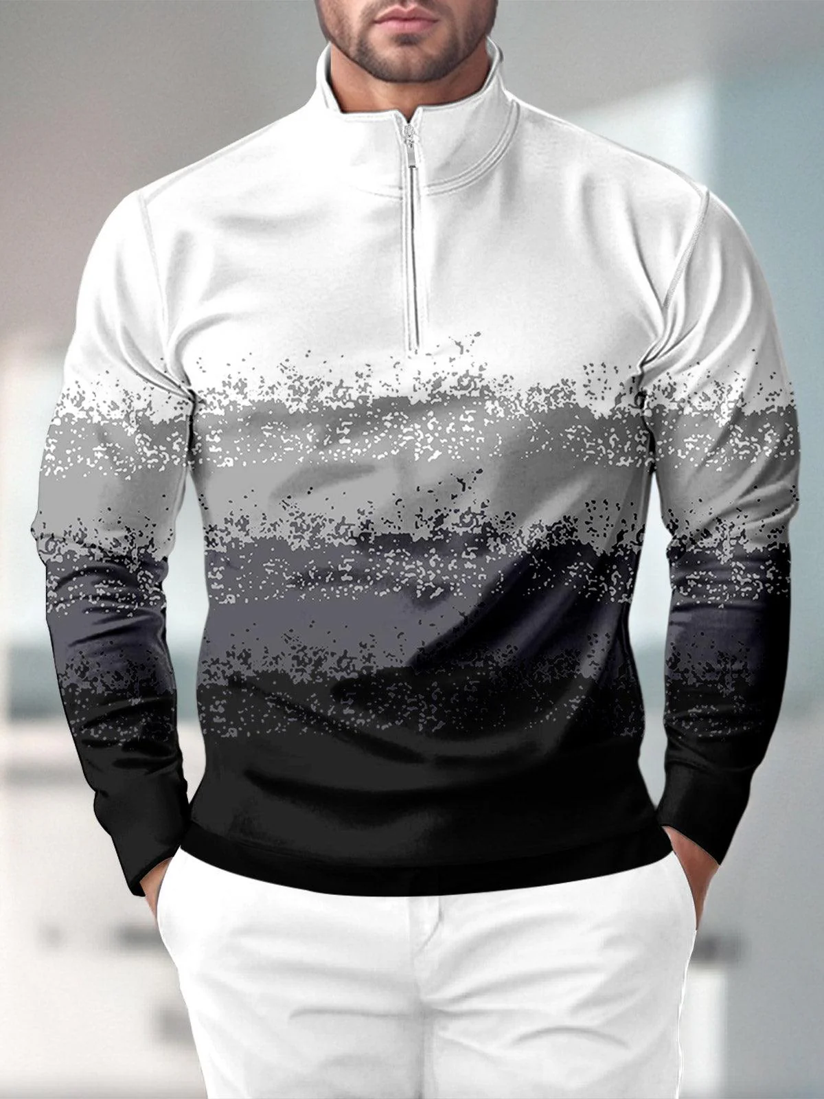 Air Brush Men's Golf Shirt Quarterzip UPF50+ - Image 7