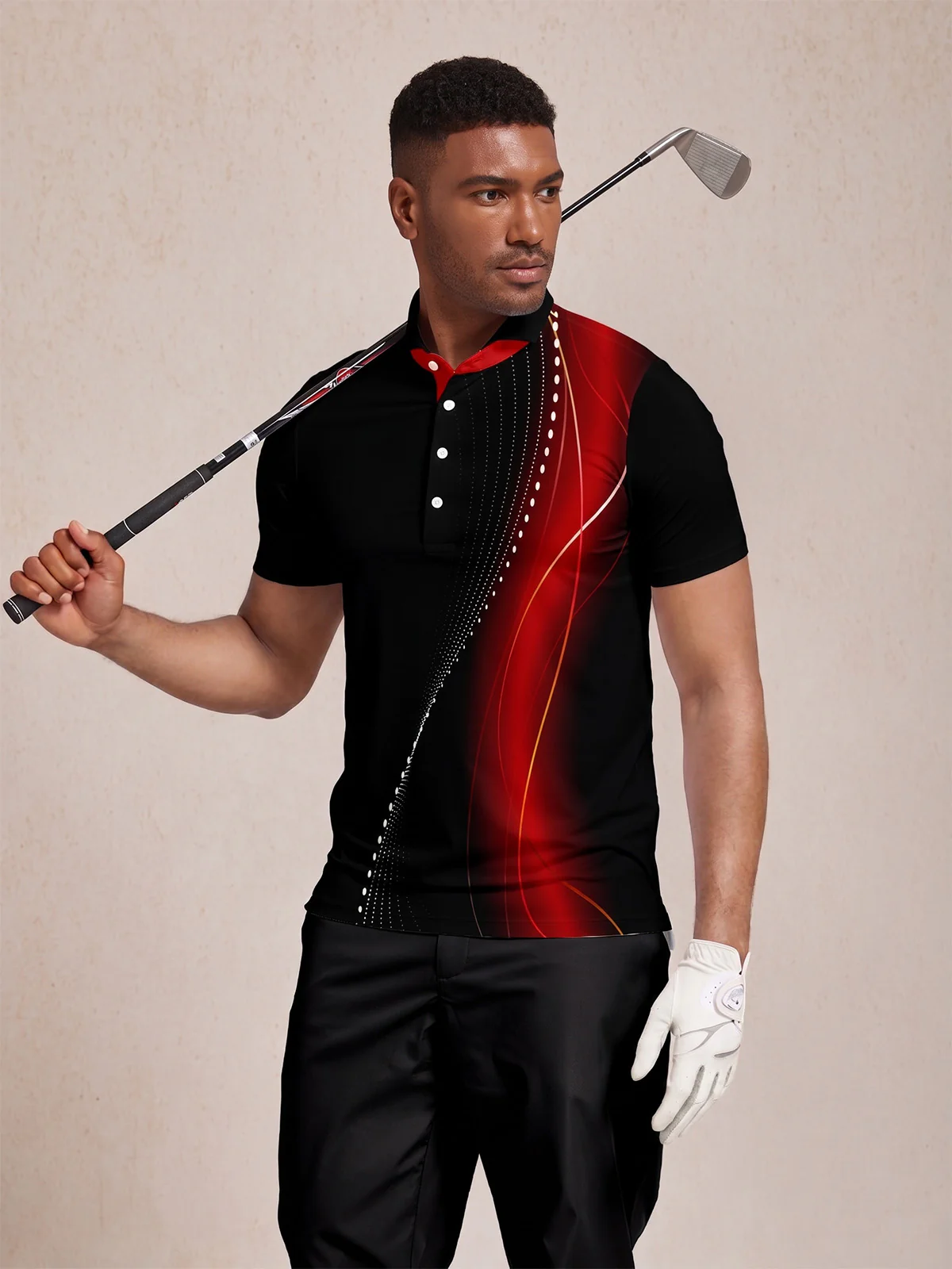 Air Brush Men's Ribbed Collar Polo Top UPF50+ - Image 3