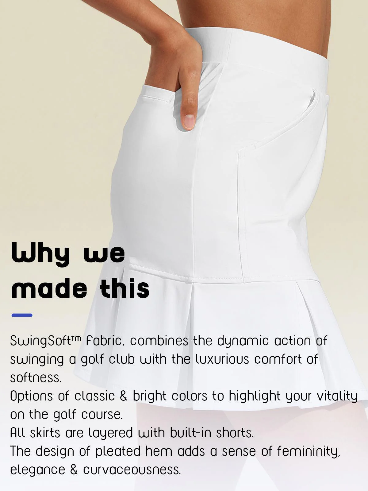 Basic 19 Inch High Waist Pleated Skort UPF50+ - Image 18