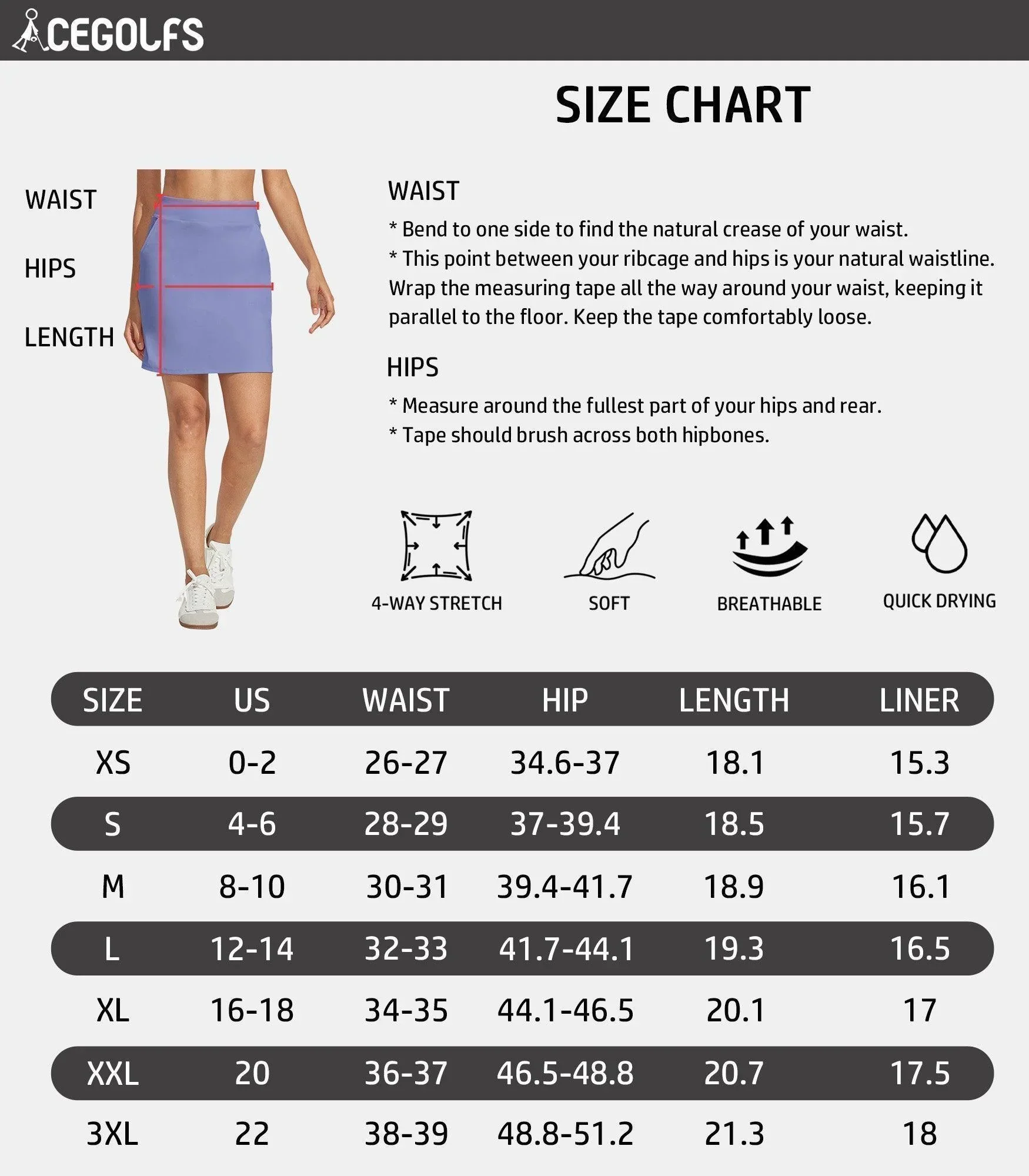Basic 19 Inch High Waist Skort UPF50+ - Image 20