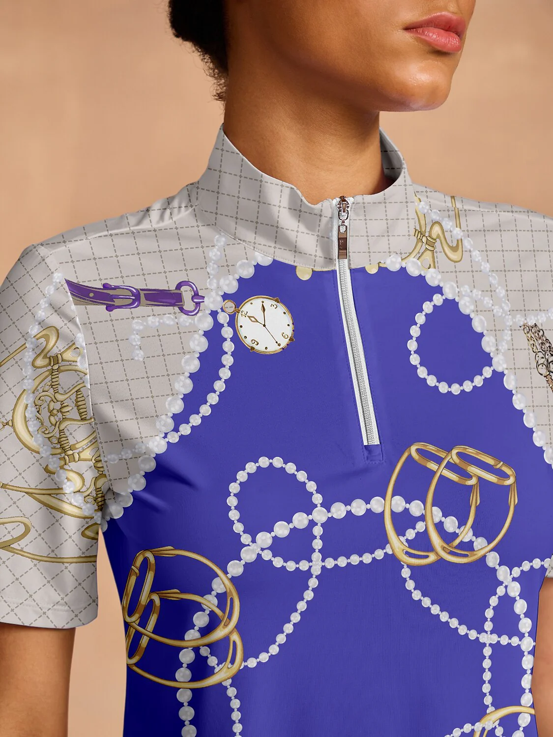 Bold Baroque Golf Shirt Quarterzip UPF50+ - Image 3
