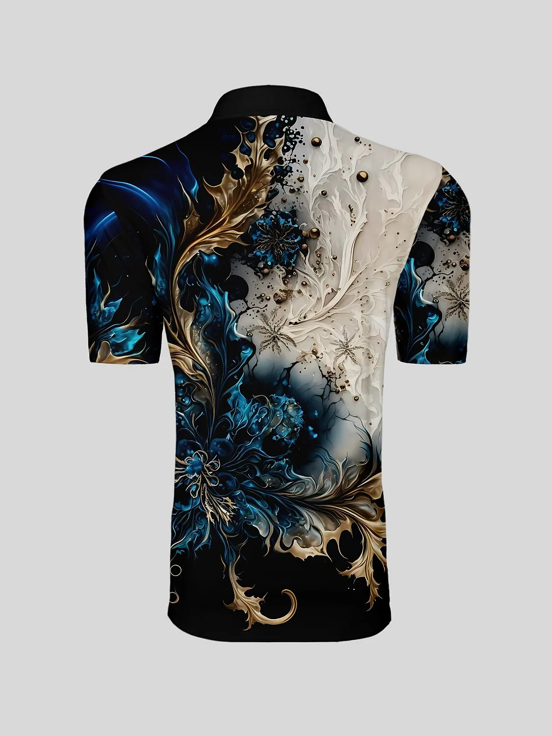 Botanical Energy Men's Ribbed Collar Polo Top UPF50+ - Image 6