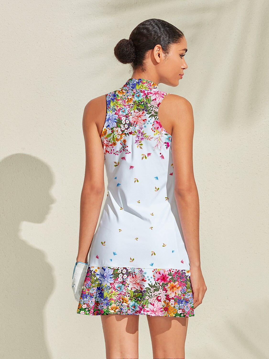 Botanical Energy Ruffle 34.5 Inch Dress For Golf Pickleball & Tennis - Image 2