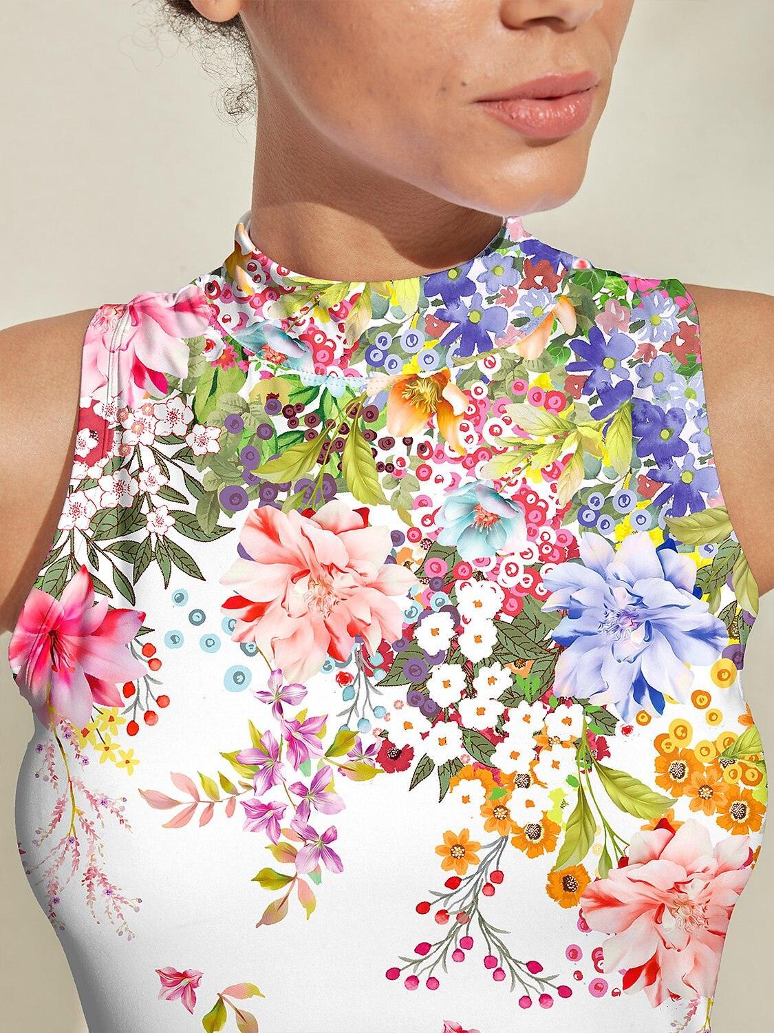 Botanical Energy Ruffle 34.5 Inch Dress For Golf Pickleball & Tennis - Image 3