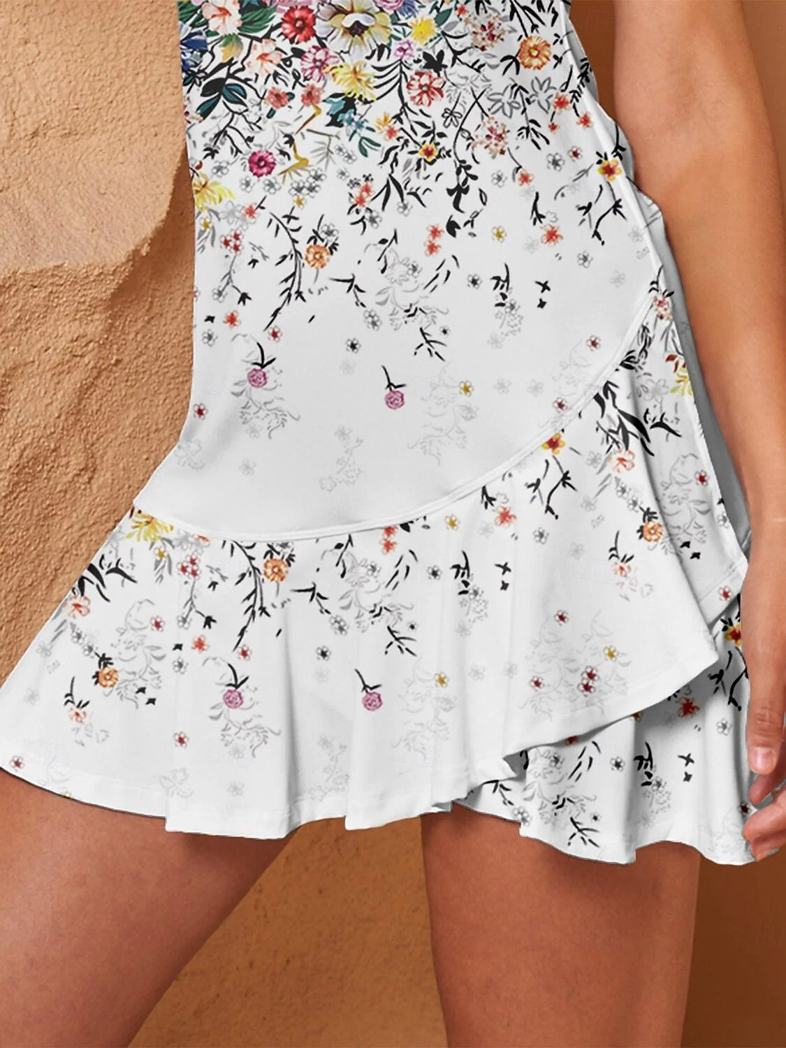 Botanical Energy Ruffle 34.5 Inch Dress For Golf Pickleball & Tennis - Image 6