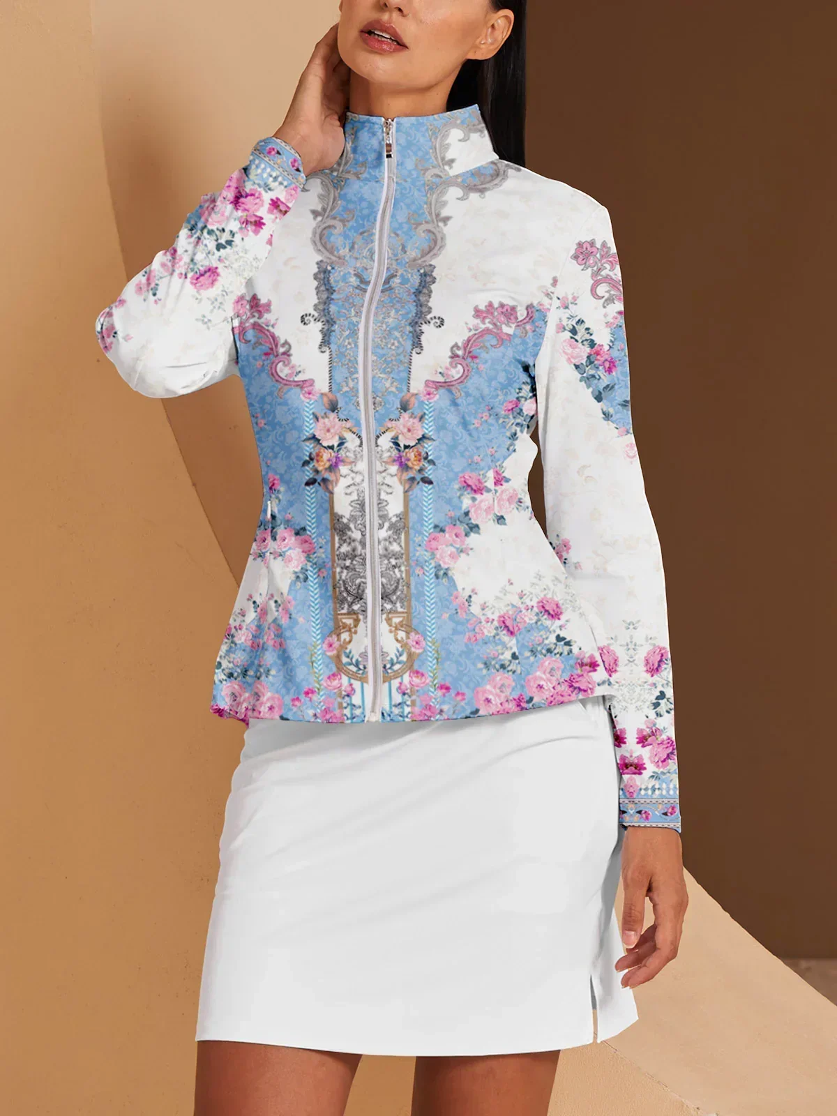 Botanical Energy Ruffle Golf Jacket Sun Protection - Image 17