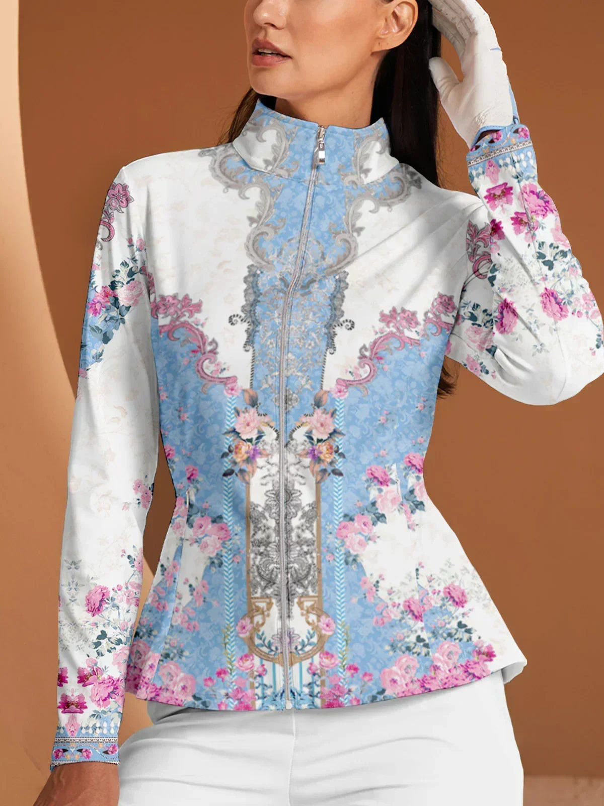 Botanical Energy Ruffle Golf Jacket Sun Protection - Image 18