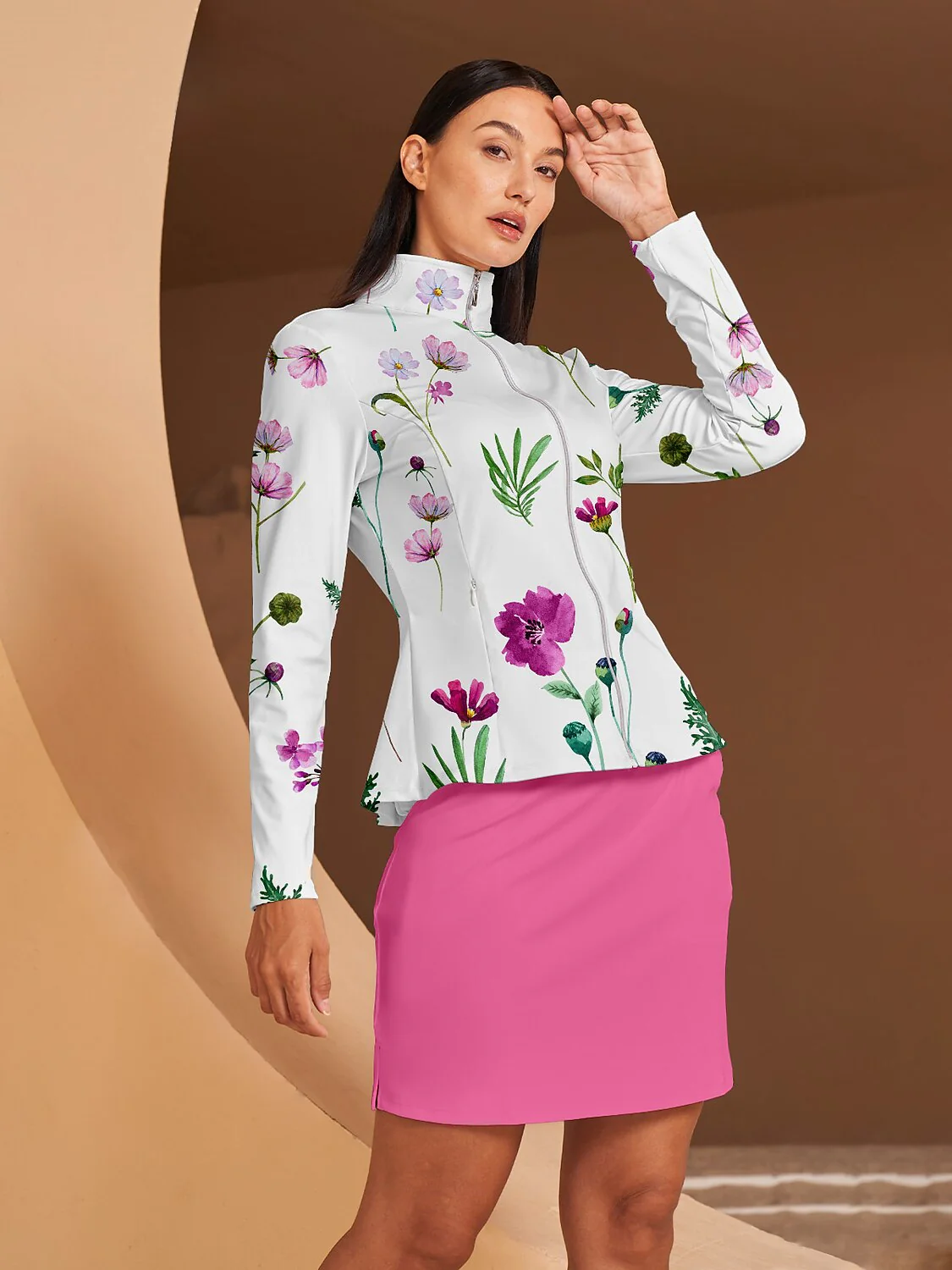 Botanical Energy Ruffle Golf Jacket Sun Protection - Image 12