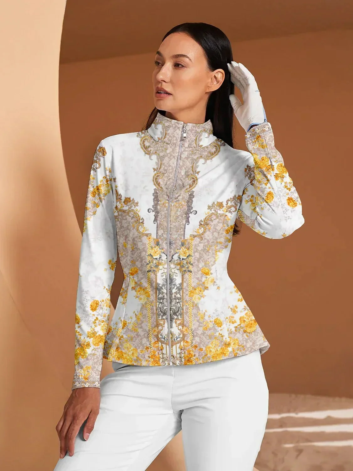 Botanical Energy Ruffle Golf Jacket Sun Protection - Image 9