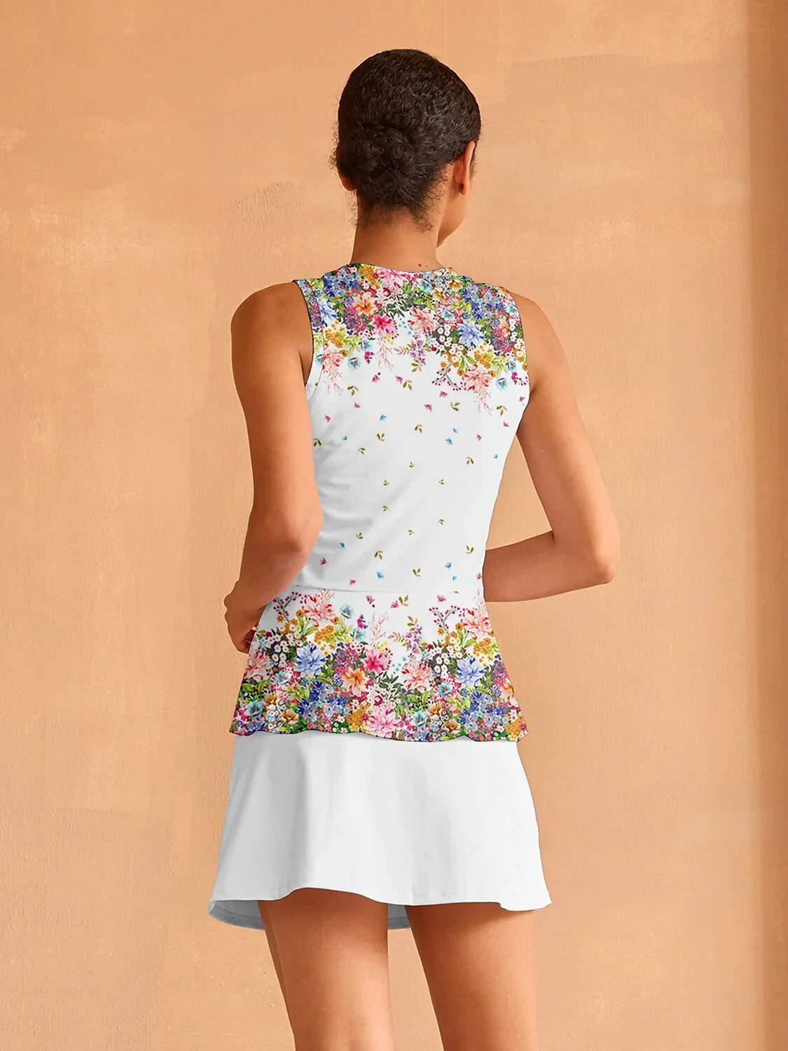 Botanical Energy Ruffle Tank Top For Pickleball & Tennis - Image 4