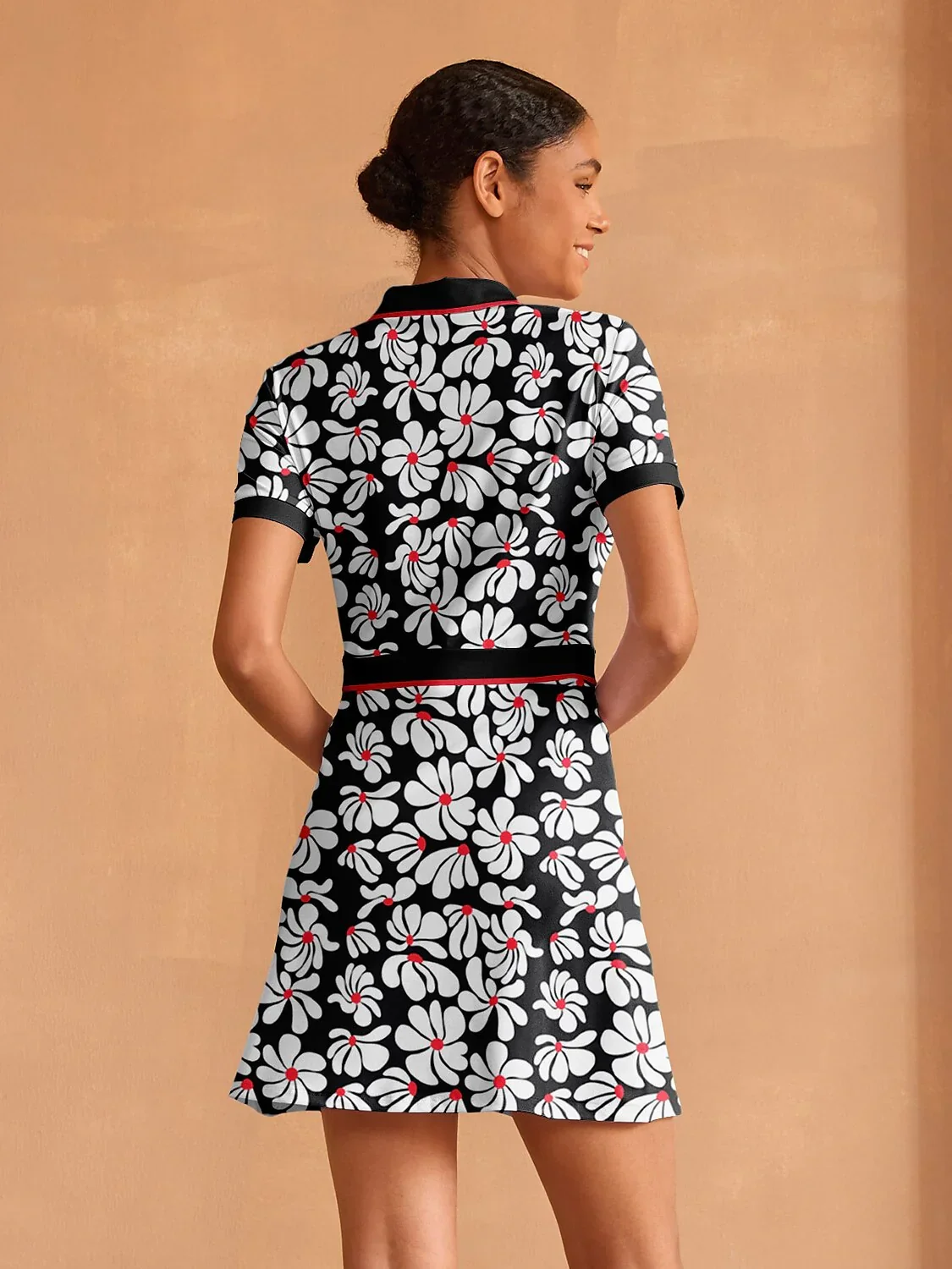 Botanical Energy Short Sleeve A-Line 36.5 Inch Dress - Image 2