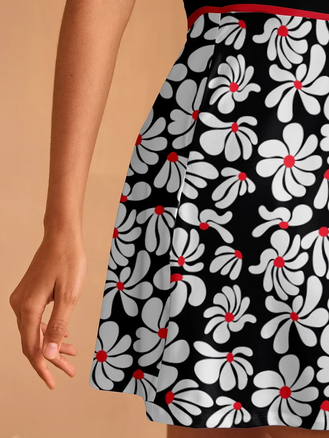 Botanical Energy Short Sleeve A-Line 36.5 Inch Dress - Image 4