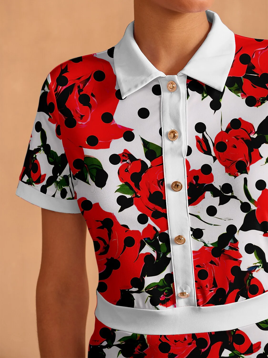 Botanical Energy Short Sleeve A-Line 36.5 Inch Dress - Image 3