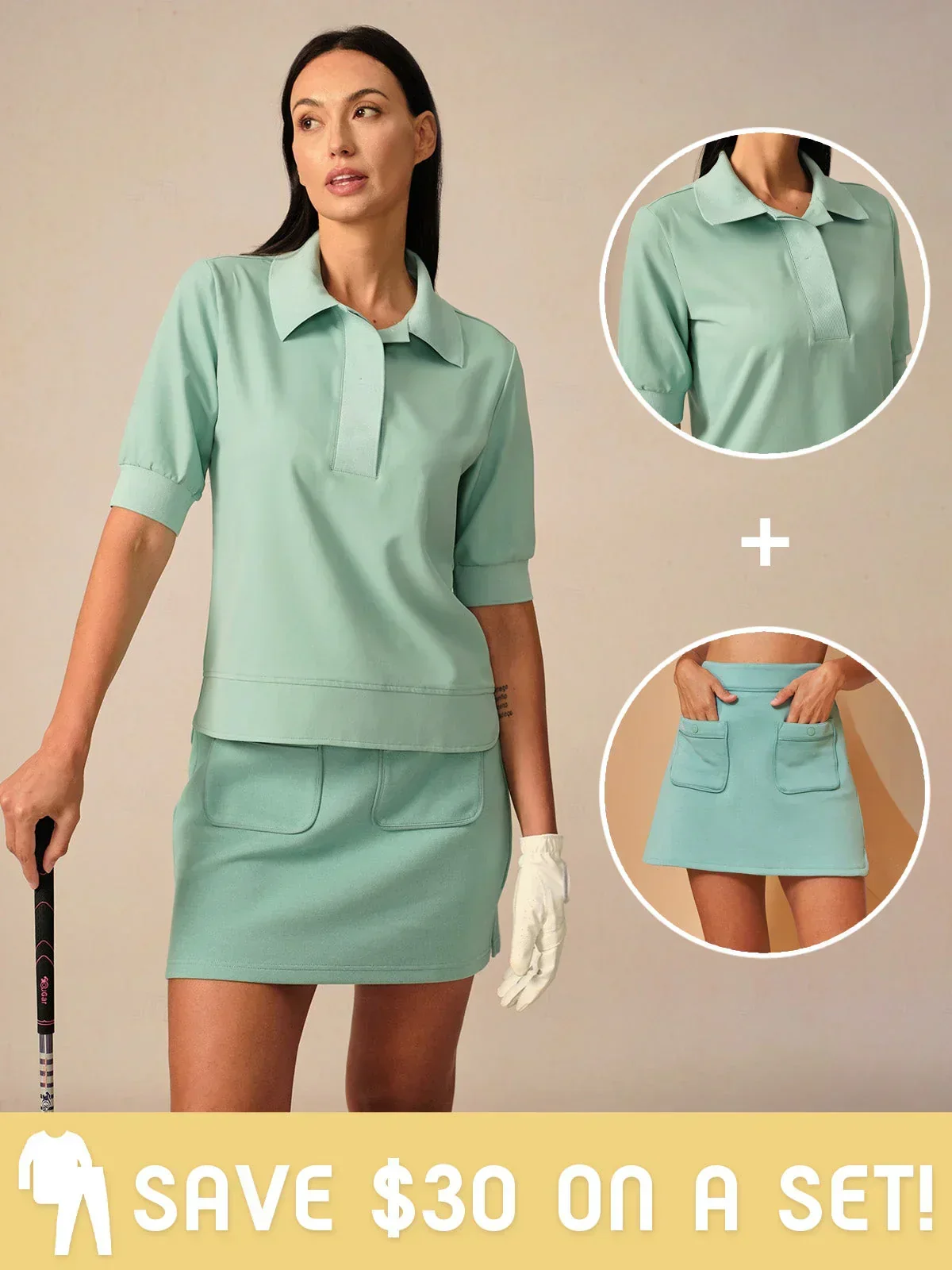Crisp Couture 17.5 Inch Pique Pocket Skort - Image 18