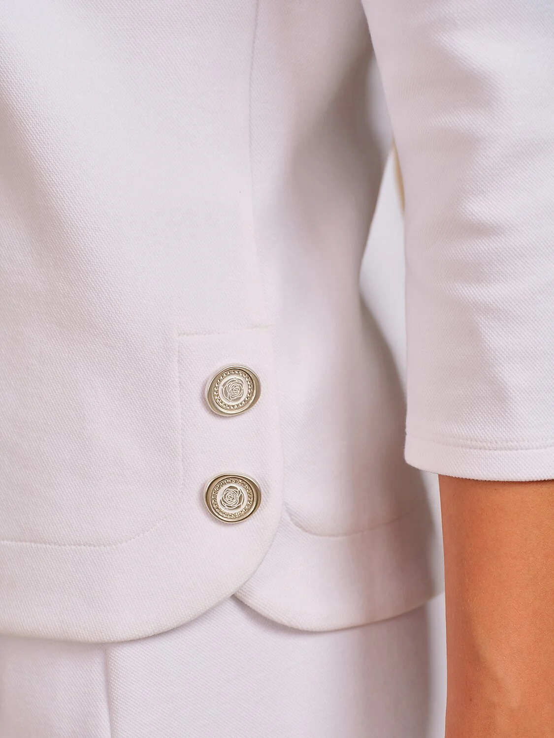 Crisp Couture 3/4 Sleeve Pique Polo Top - Image 4