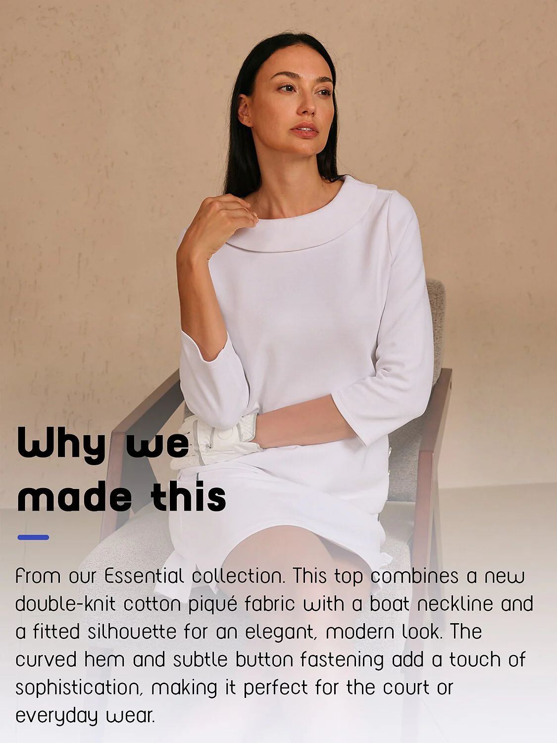 Crisp Couture 3/4 Sleeve Pique Polo Top - Image 5