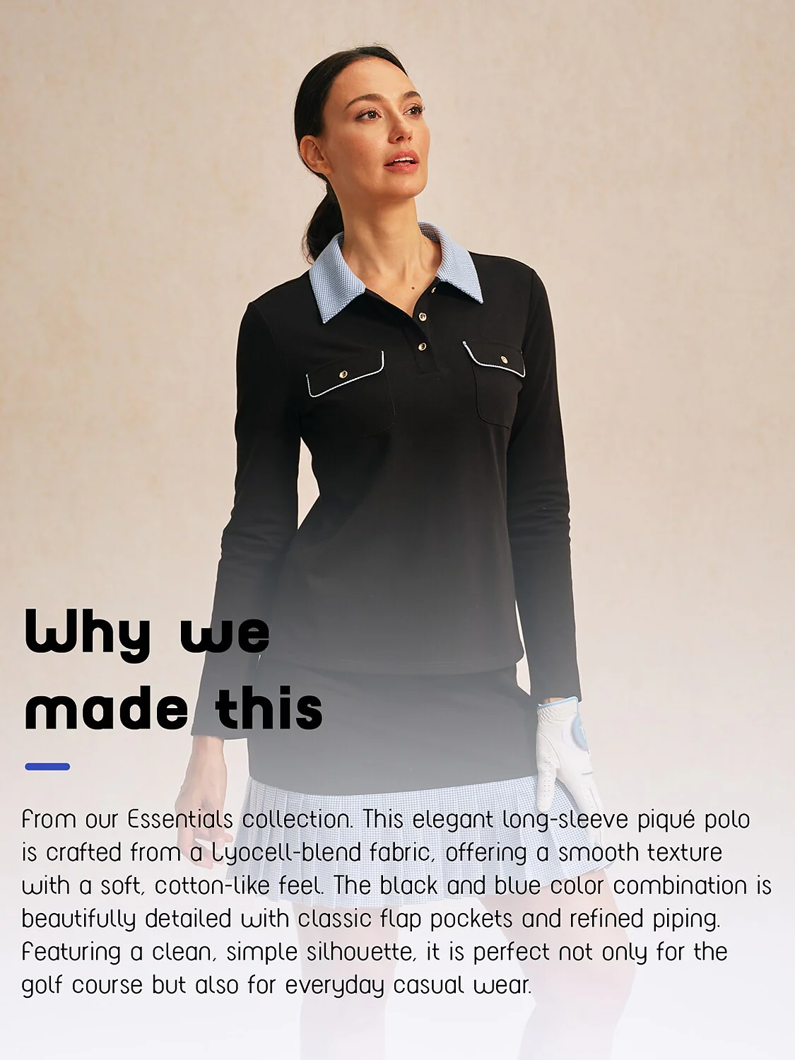 Crisp Couture Long Sleeve Pique Golf Shirt - Image 20