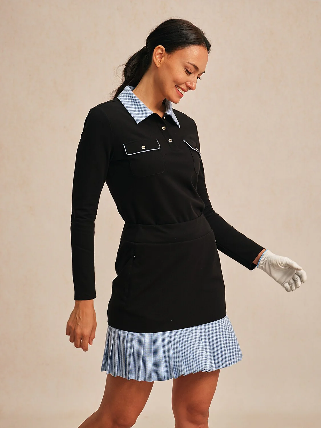 Crisp Couture Long Sleeve Pique Golf Shirt - Image 16