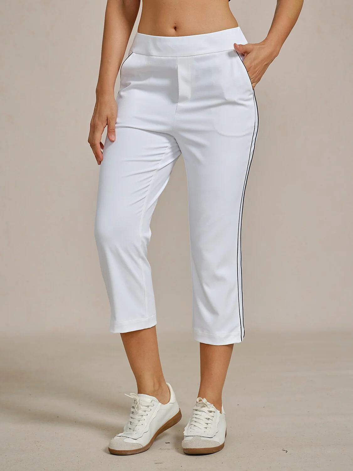 EAGLE 22 Inch Performance Stretch Trimmed Capri Pants - Image 2