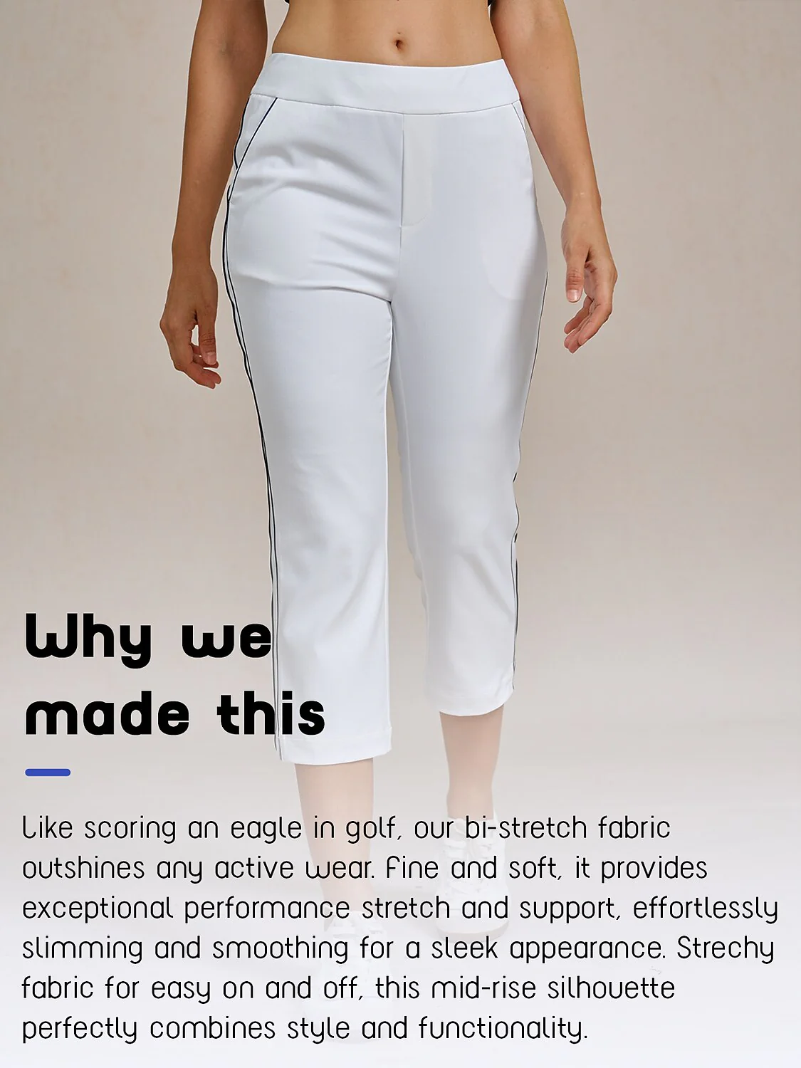 EAGLE 22 Inch Performance Stretch Trimmed Capri Pants - Image 7