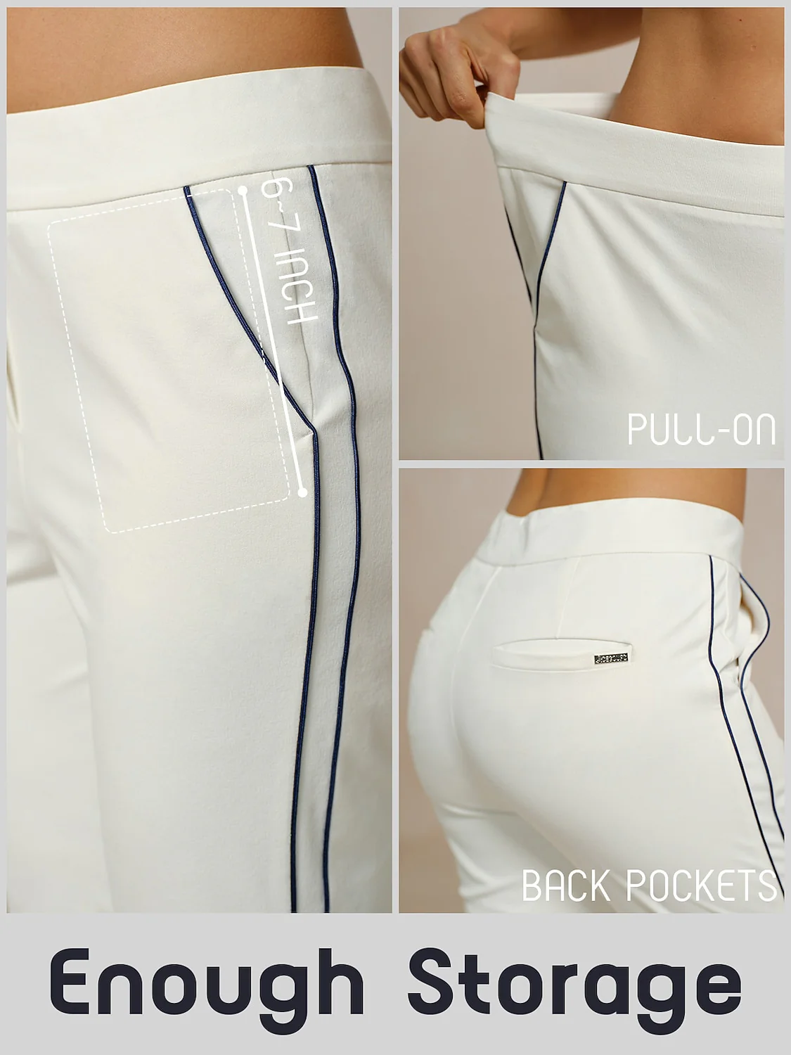 Eagle 28 Inch Performance Stretch Trimmed Ankle Pants - Image 32