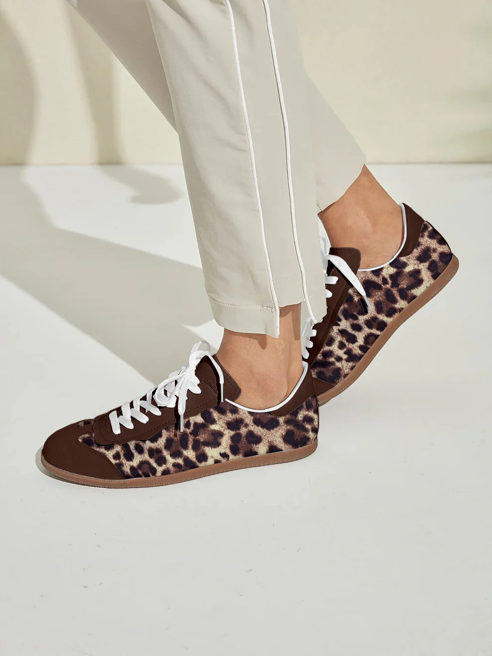 FitFlex Leather Retro Trainer Sneakers Women - Image 3
