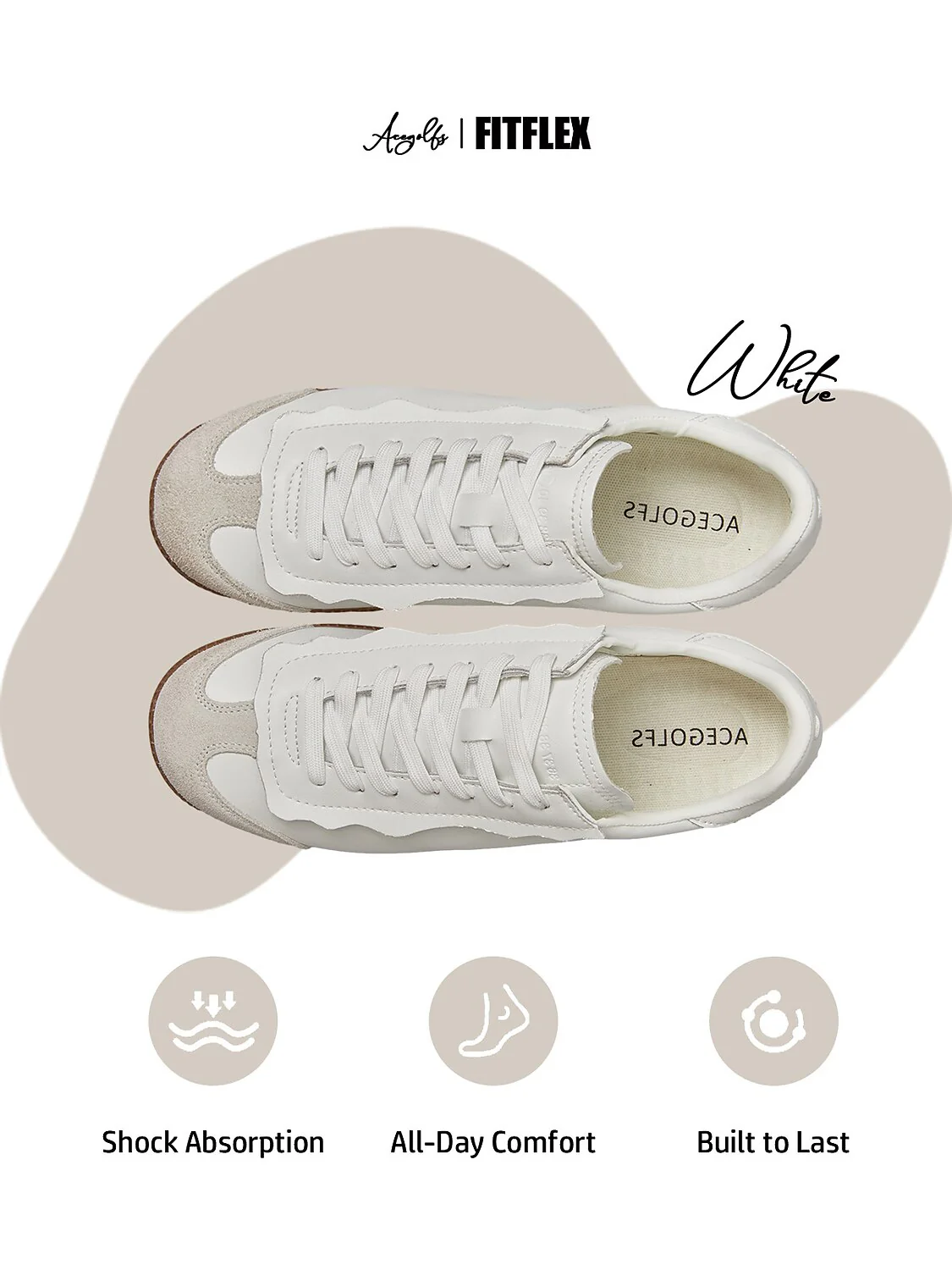 FitFlex Leather Retro Trainer Sneakers Women - Image 5