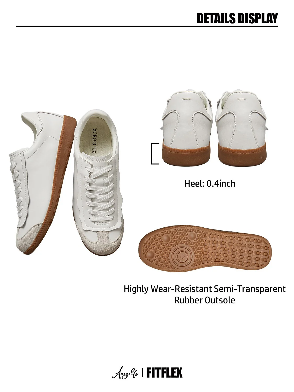 FitFlex Leather Retro Trainer Sneakers Women - Image 6