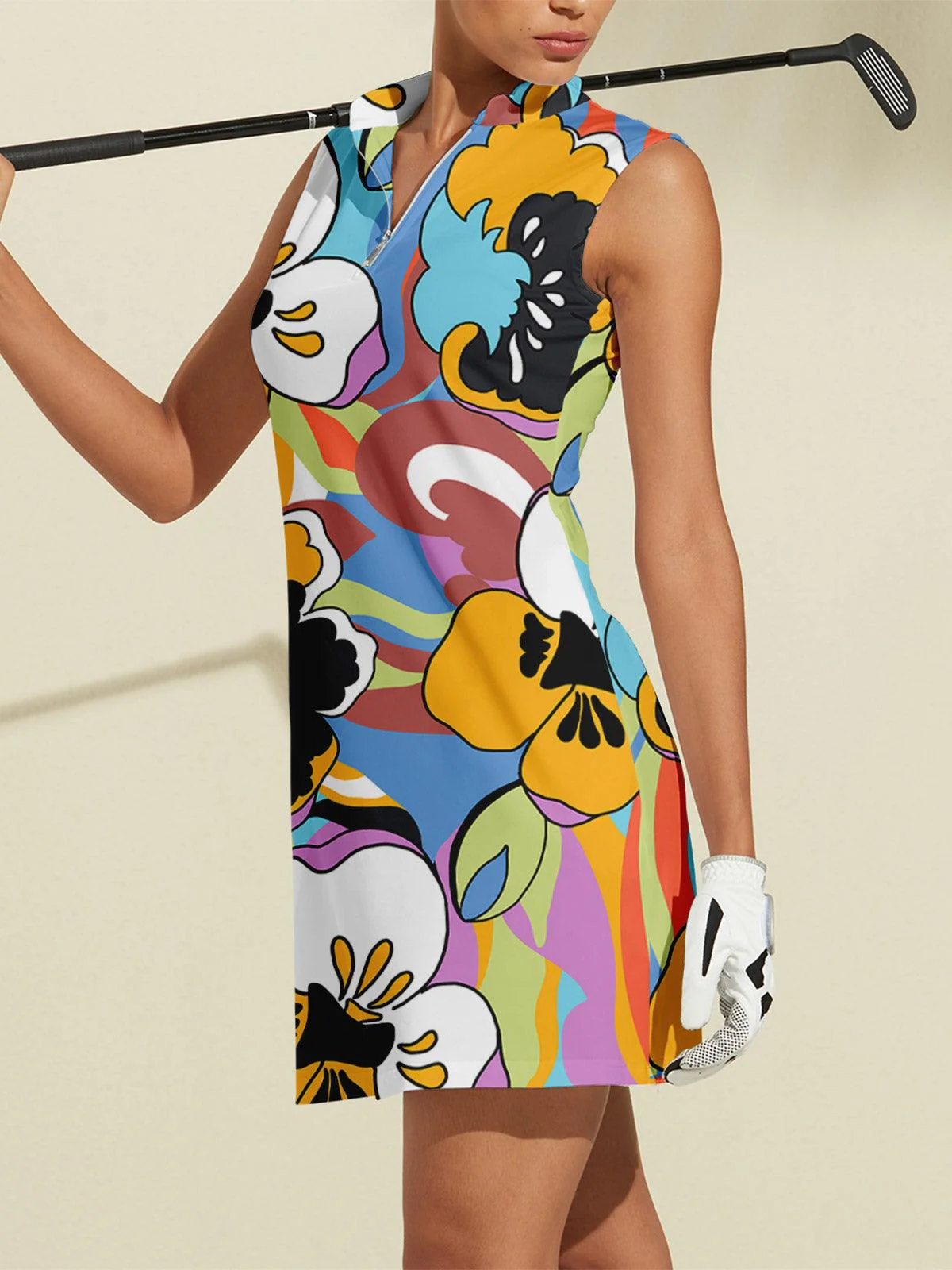 Hyped-up Tropical Sleeveless 36.5 Inch Dress UPF50+ - Image 10