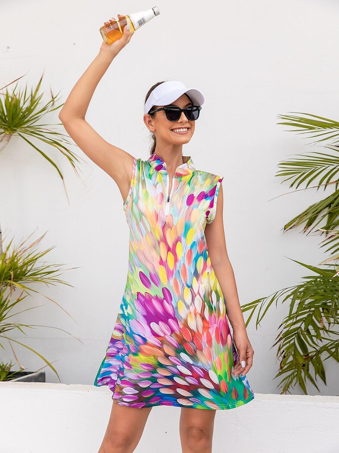 Hyped-up Tropical Sleeveless 36.5 Inch Dress UPF50+ - Image 11