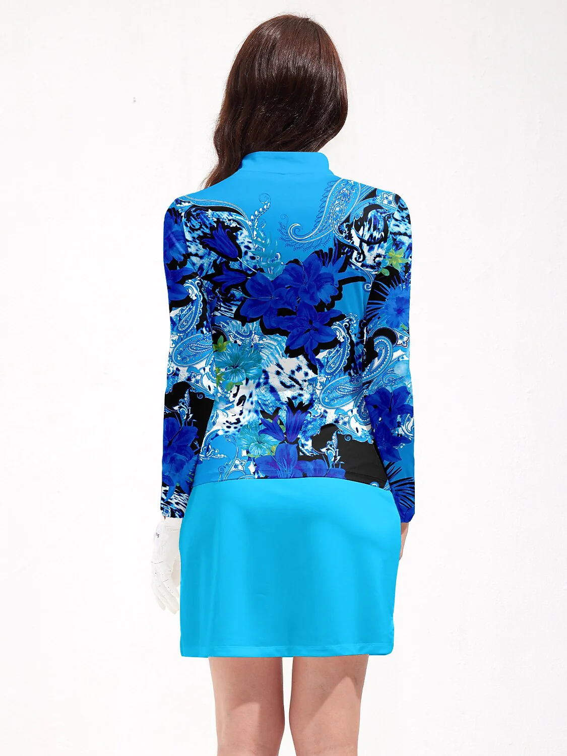 Hyped-up Tropical Golf Shirt Quarterzip UPF50+ - Image 11
