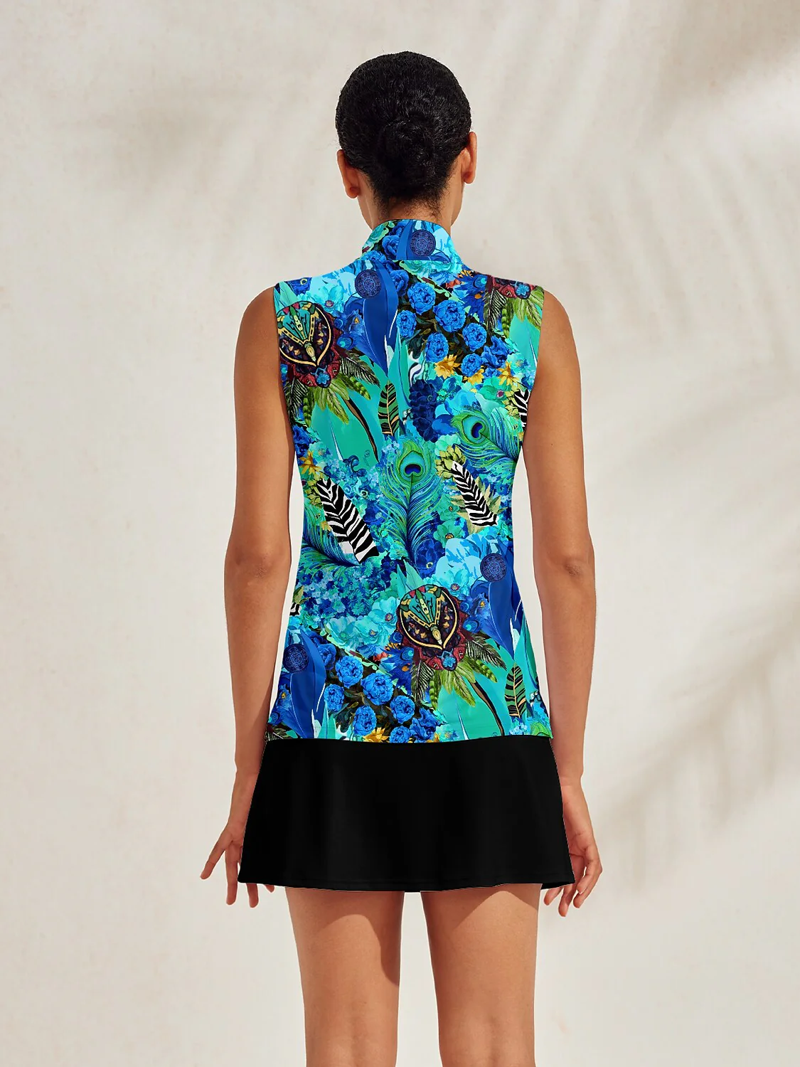 Hyped-up Tropical Golf Shirt Quarterzip UPF50+ - Image 2