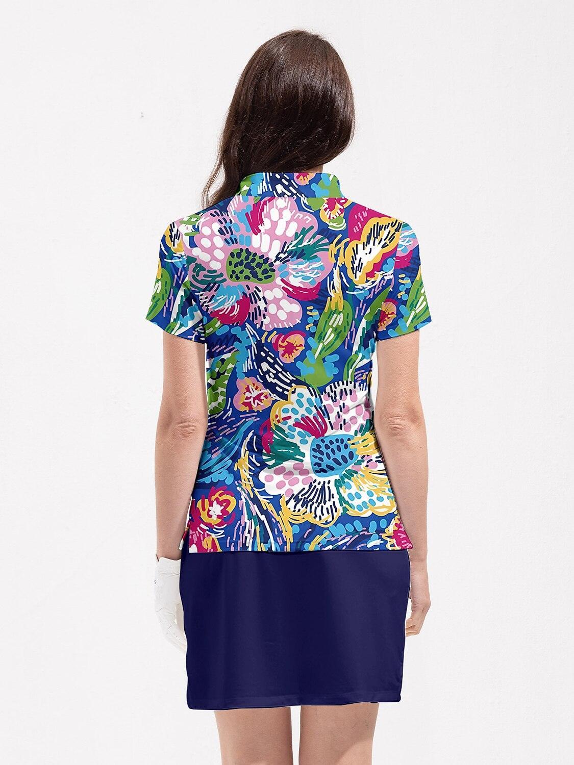 Hyped-up Tropical Golf Shirt Quarterzip UPF50+ - Image 2