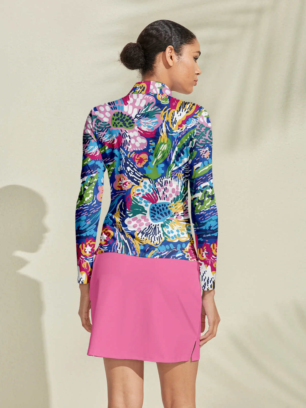 Hyped-up Tropical Golf Shirt Quarterzip UPF50+ - Image 2