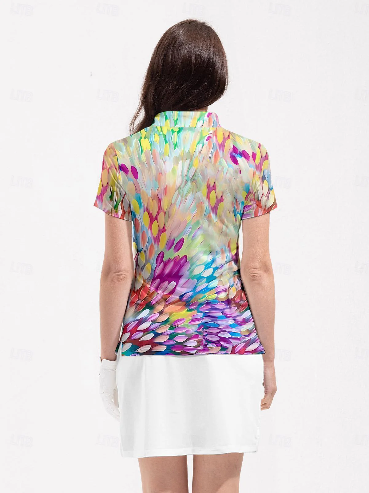 Hyped-up Tropical Golf Shirt Quarterzip UPF50+ - Image 3