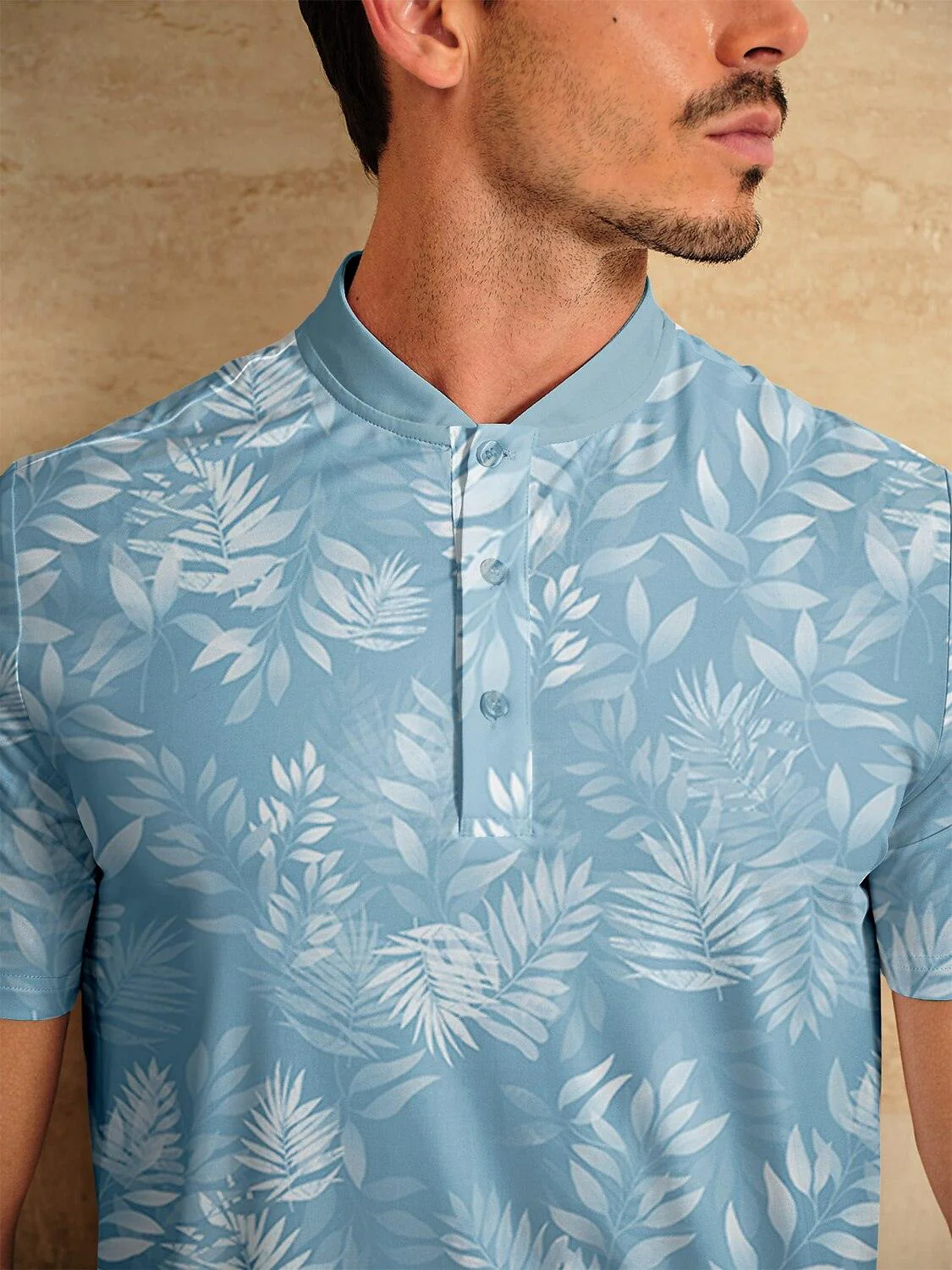 Hyped-up Tropical Men's Golf Henley Shirt UPF50+ - Image 5