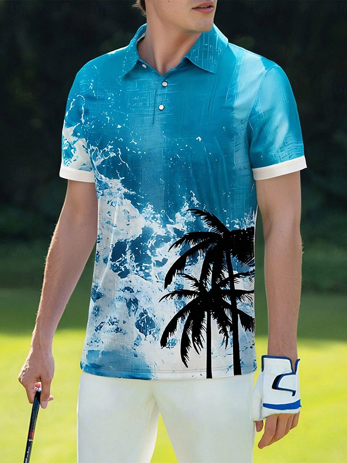 Hyped-up Tropical Men's Polo Top UPF50+ - Image 10