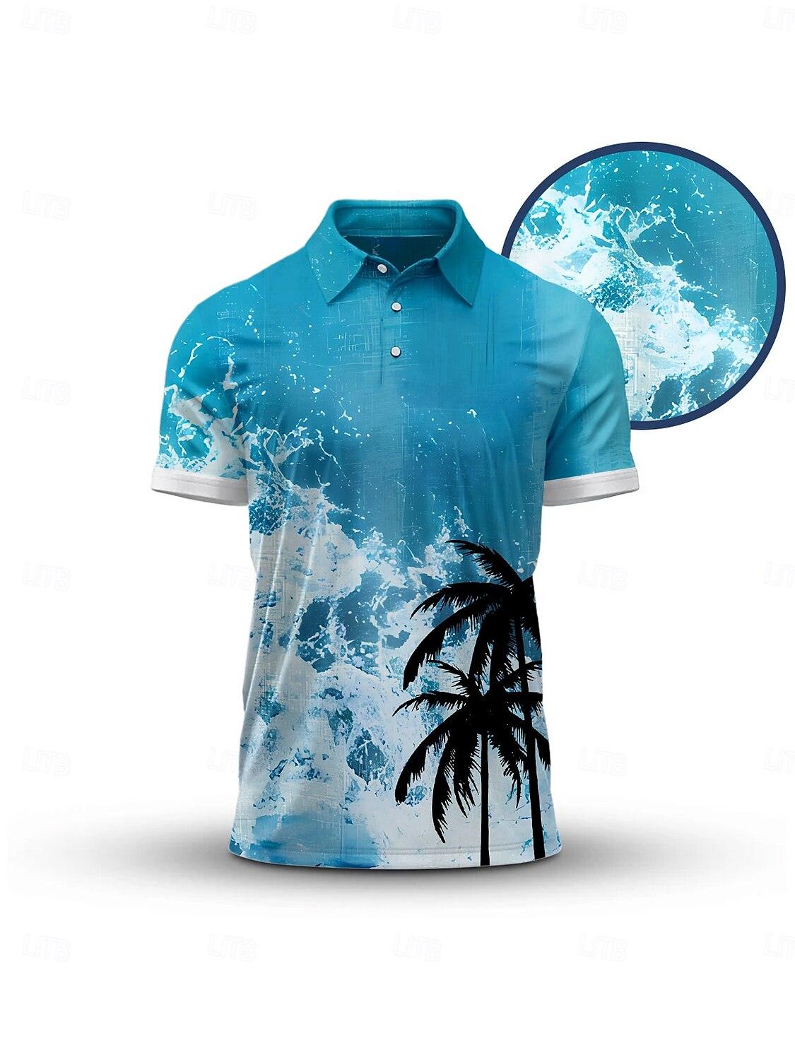 Hyped-up Tropical Men's Polo Top UPF50+ - Image 3