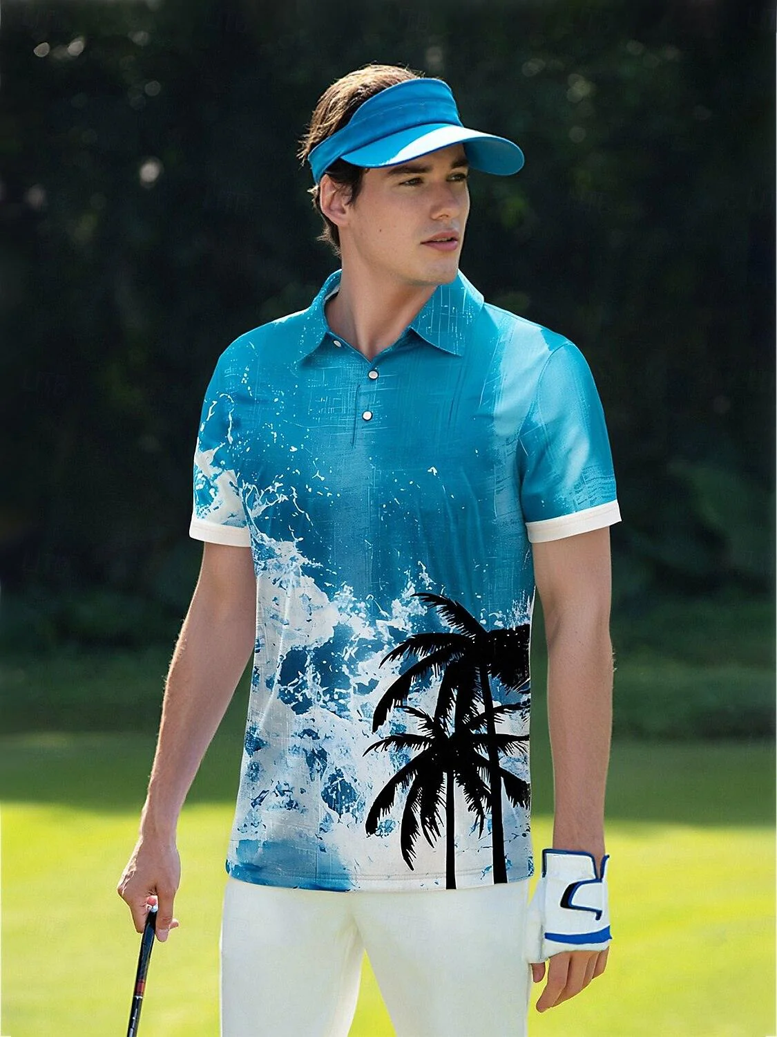 Hyped-up Tropical Men's Polo Top UPF50+ - Image 5