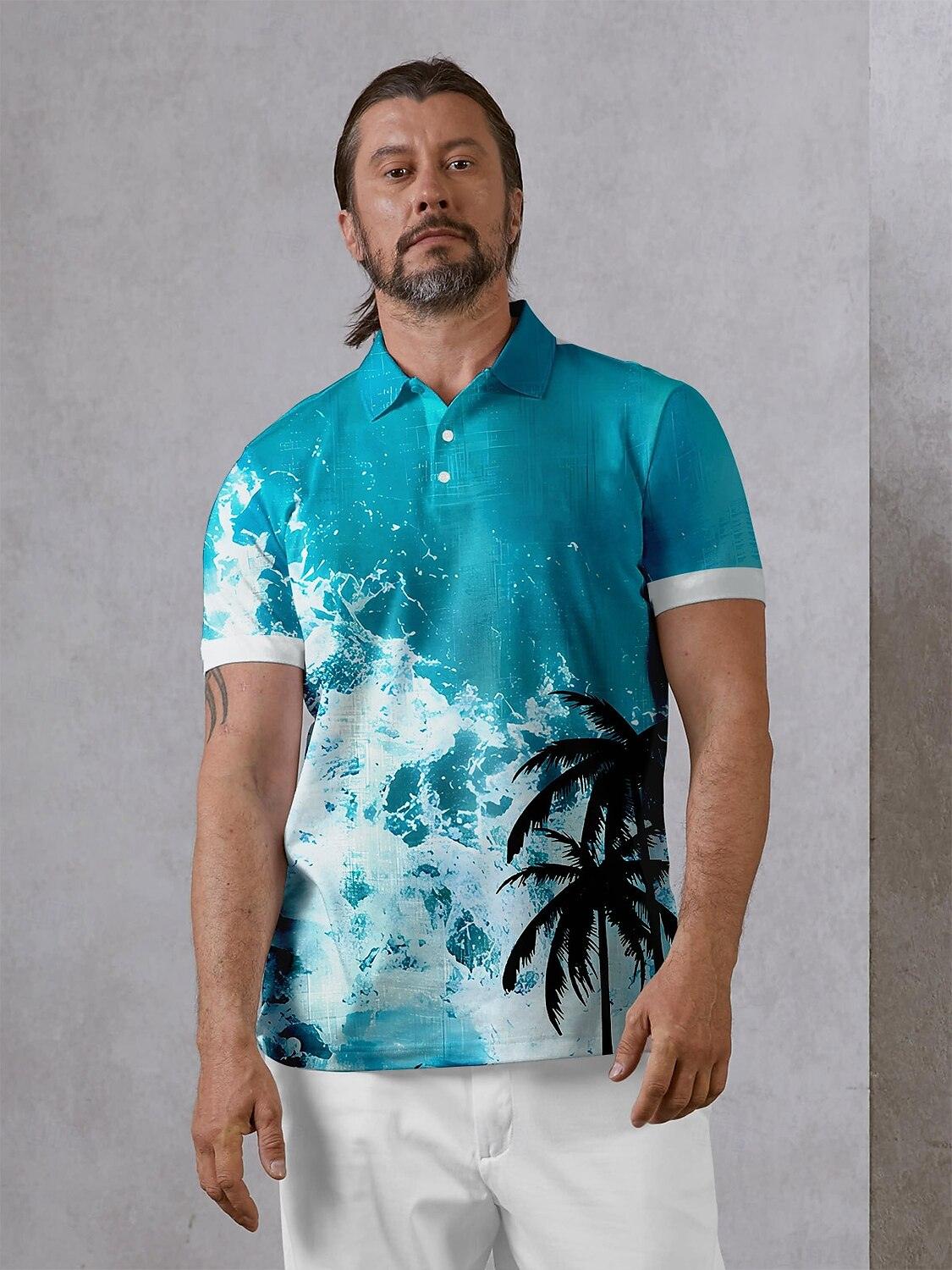 Hyped-up Tropical Men's Polo Top UPF50+ - Image 6