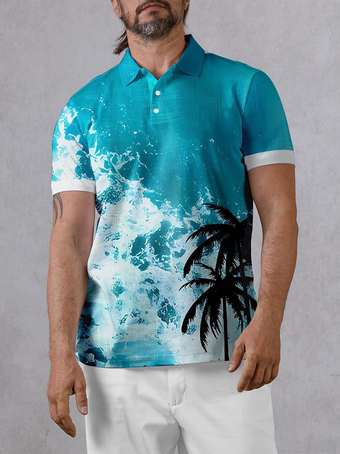 Hyped-up Tropical Men's Polo Top UPF50+ - Image 8