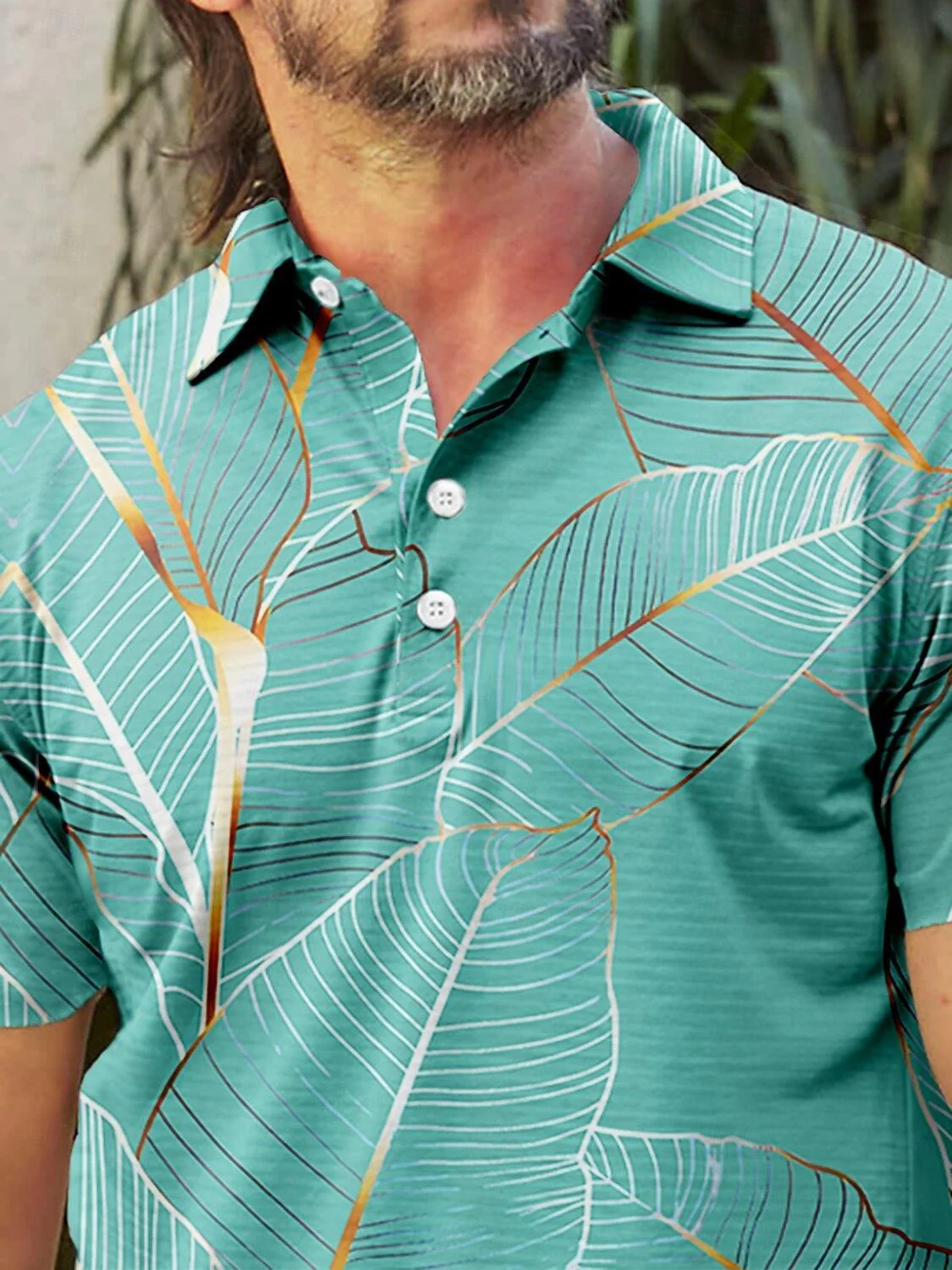 Hyped-up Tropical Men's Polo Top UPF50+ - Image 6