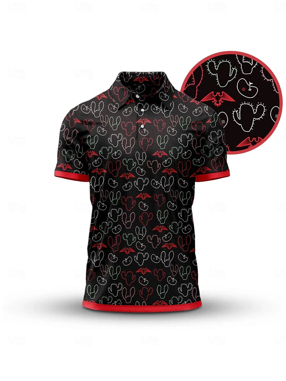 Hyped-up Tropical Men's Polo Top UPF50+ - Image 3