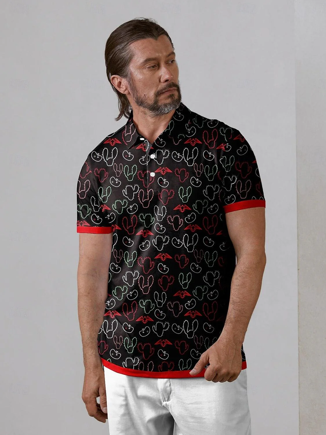 Hyped-up Tropical Men's Polo Top UPF50+ - Image 5