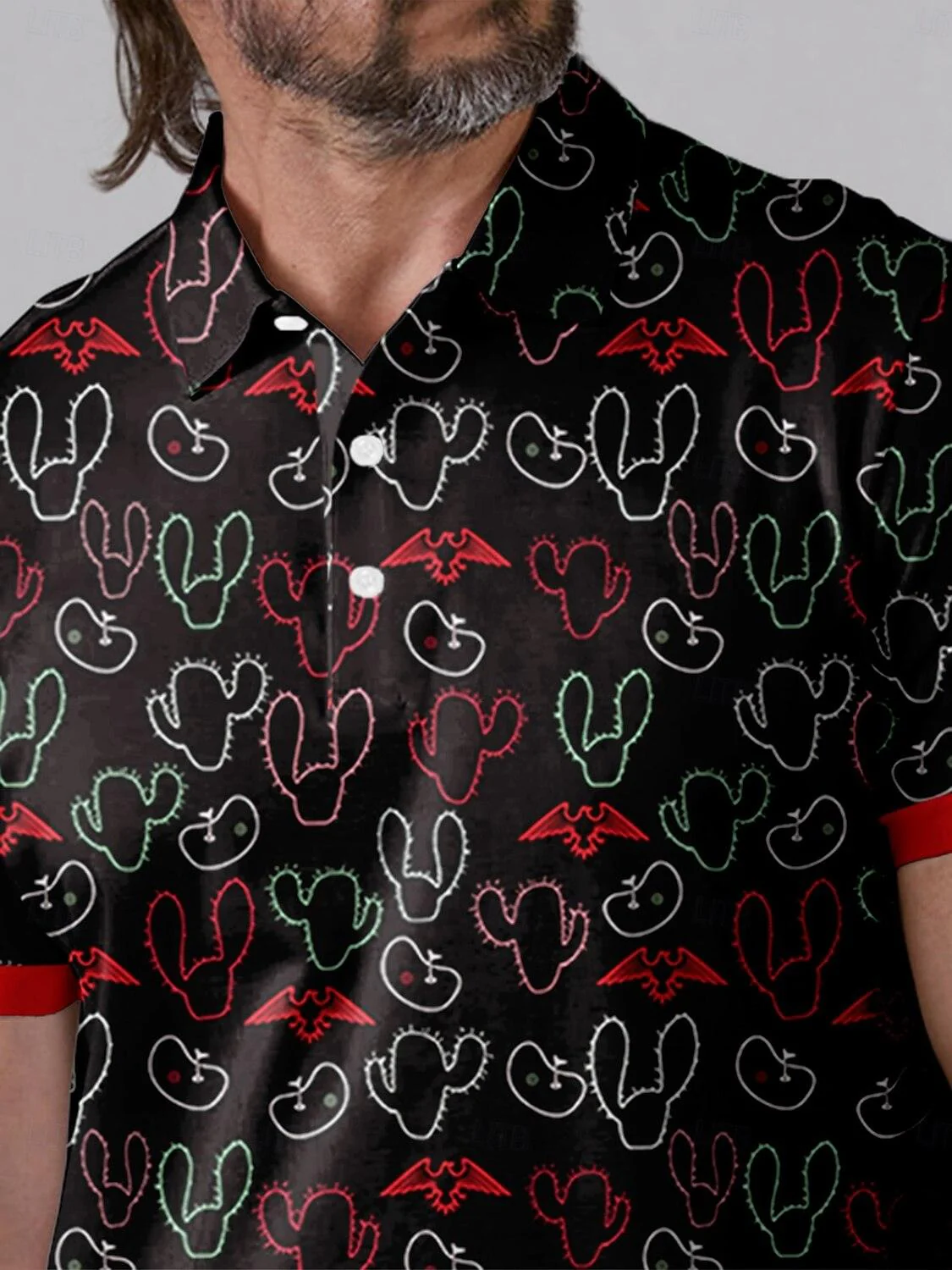 Hyped-up Tropical Men's Polo Top UPF50+ - Image 7