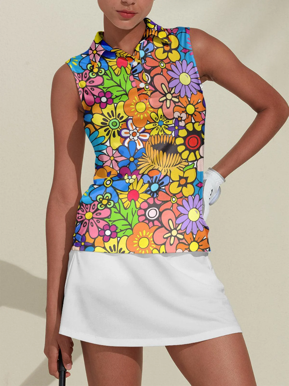 Hyped-up Tropical Polo Top UPF50+ - Image 7