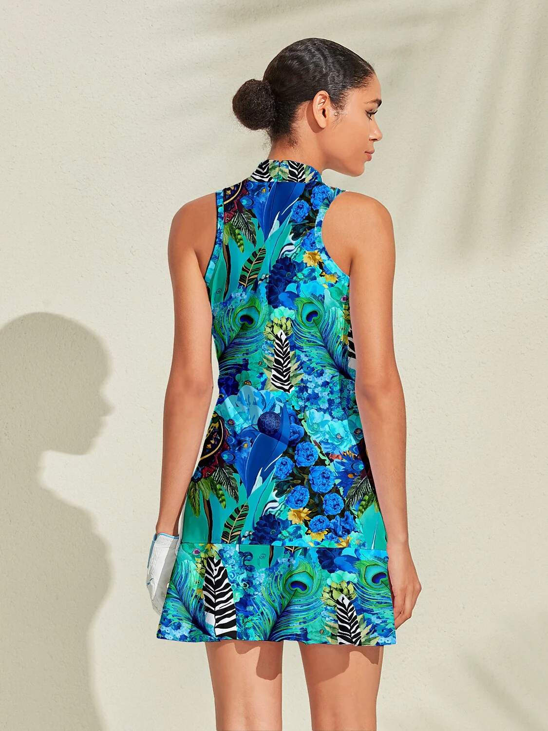 Hyped-up Tropical Ruffle 34.5 Inch Dress For Golf Pickleball & Tennis - Image 2