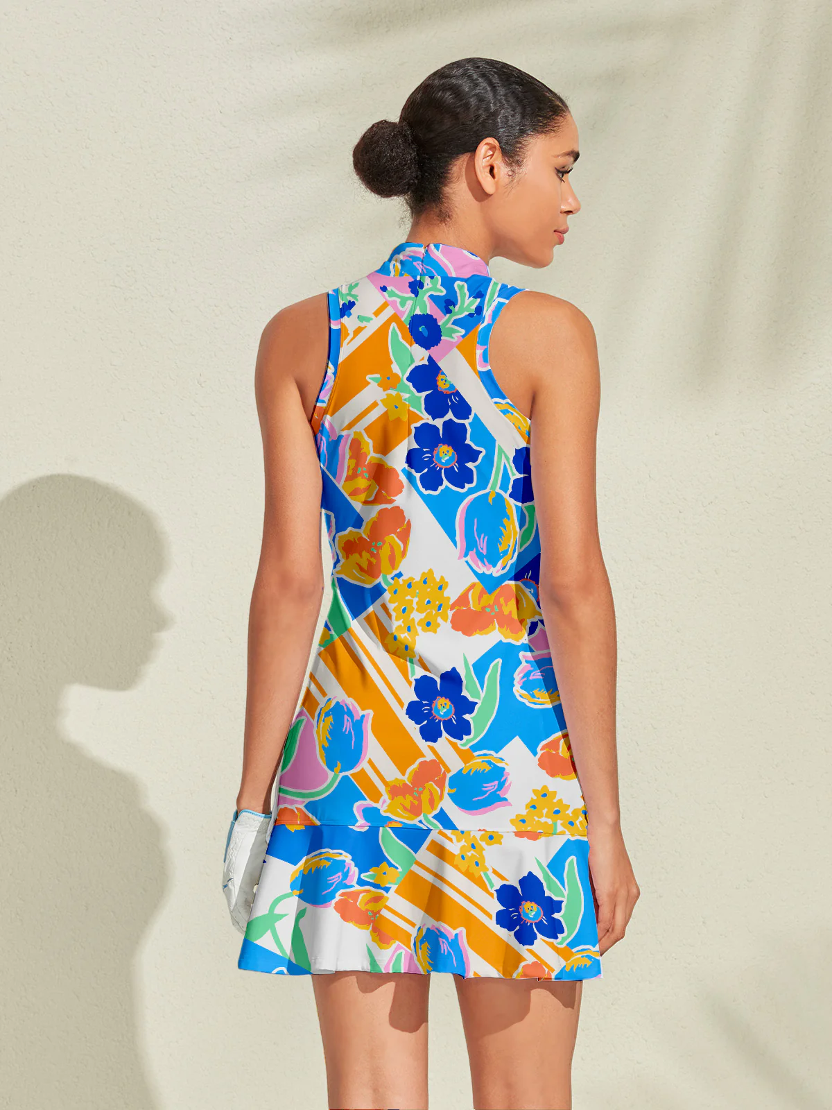Hyped-up Tropical Ruffle 34.5 Inch Dress For Golf Pickleball & Tennis - Image 2