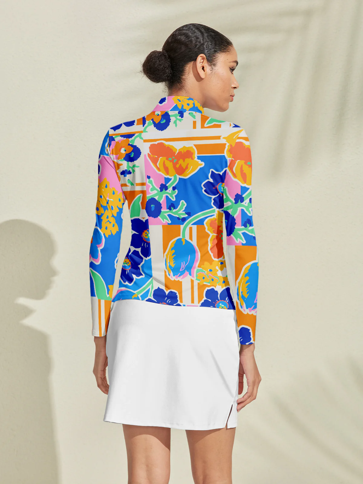 Hyped-up Tropical Silky Golf Shirt Quarterzip UPF50+ - Image 2