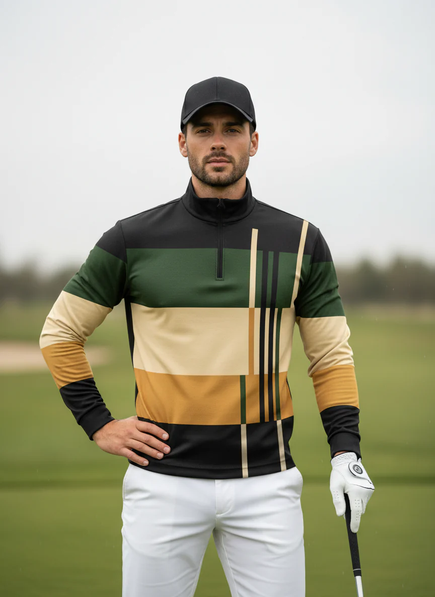 Hyper-prep Men's Golf Shirt Quarterzip UPF50+ - Image 7